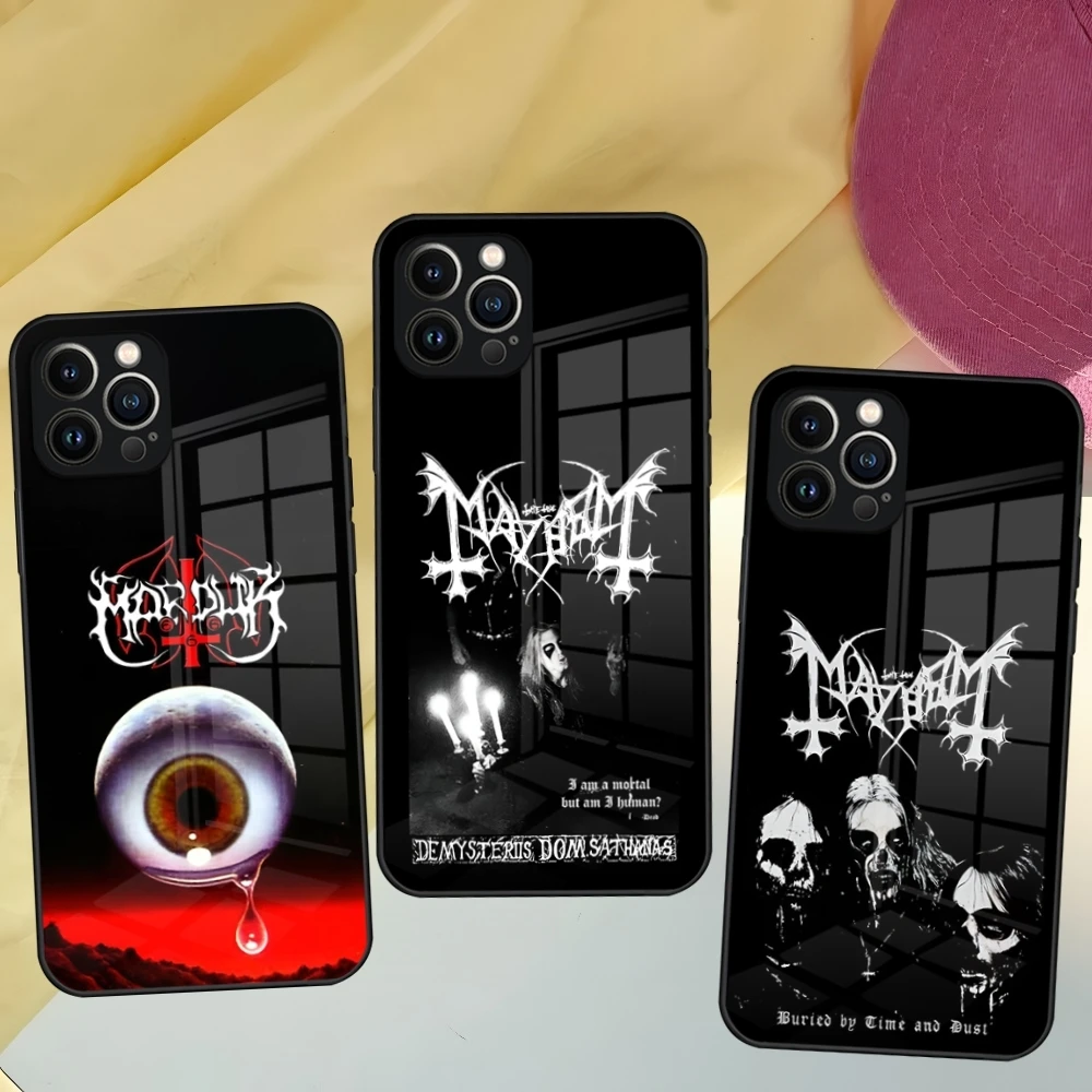 Чехол для телефона Music Asking Alexandria Rock N Roll для Iphone 16, 15, 14, 12, 11, 13 Pro Max Mini 8 X Xr Xs Puls, черный стеклянный чехол