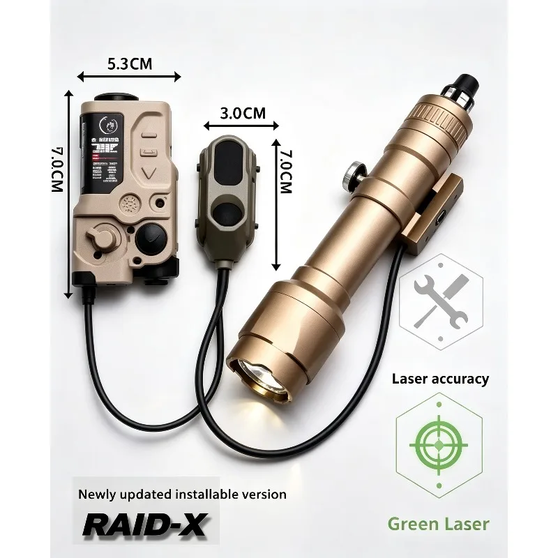 RAID‑X Stable Emission Green Infrared Laser Tail Control Light Shift Adjustable Bright Durable Hobby Fitting Parts