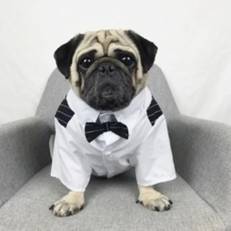 Pug French Bulldog Clothes Male Dog Suit Wedding Clothing for Dog Tuxedo Pet Clothes Party Dog Costume Coat Outfit Dropshipping