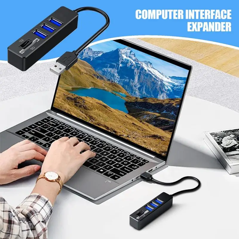 USB-порт-концентратор Портативный высокоскоростной ноутбук USB-порт-расширитель Компьютеры и аксессуары Прямая док-станция для камеры-считывателя карт