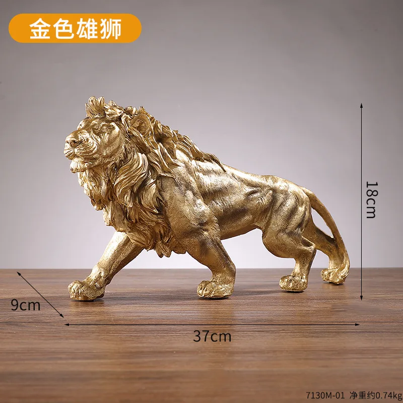 Chinese style atmospheric lion resin decoration home office wine cabinet bookshelf TV cabinet model room decoration decoration