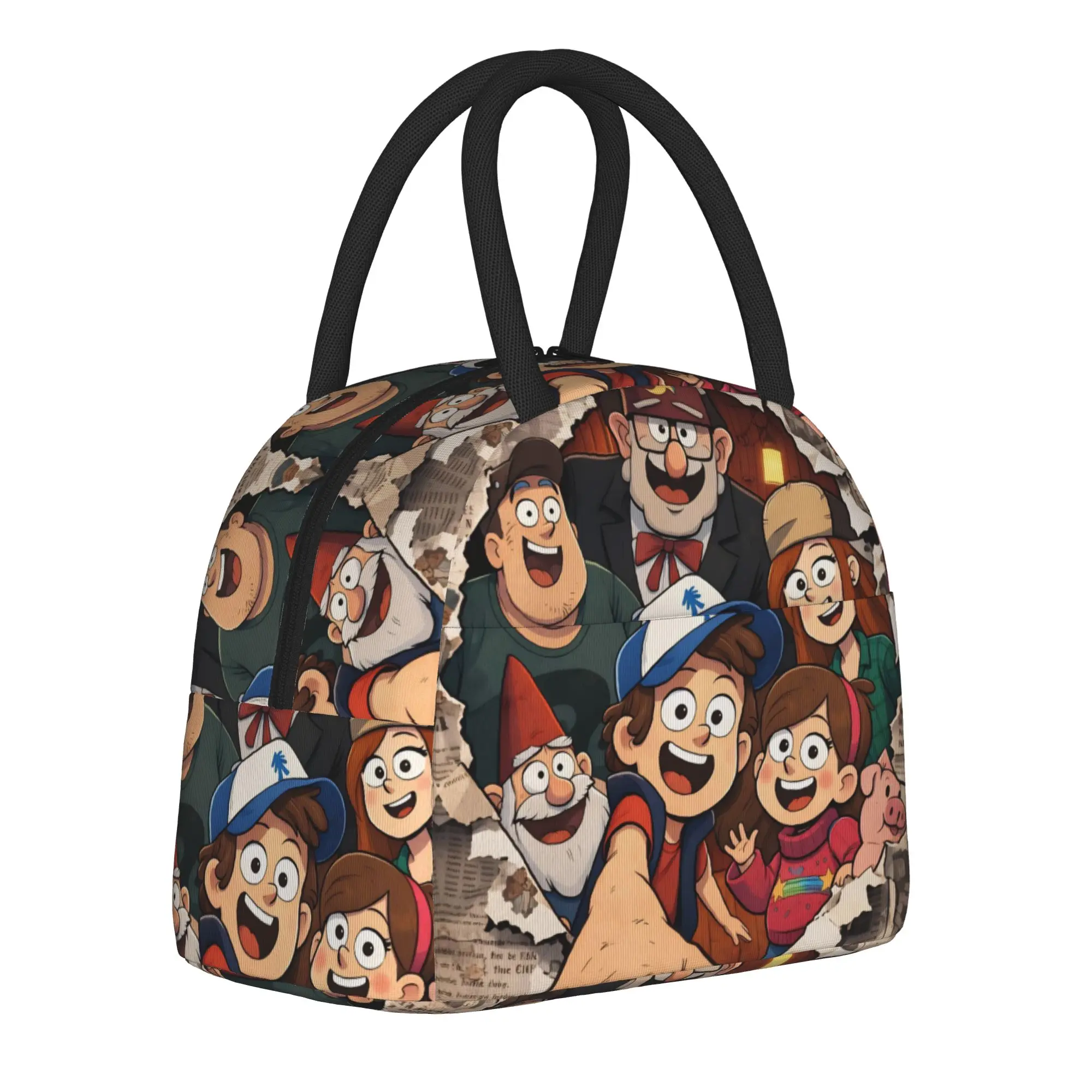G-Gravity Falls Insulated Lunch Bags for Men Women  Food Container Bags Portable Thermal Cooler Lunch Boxes For Work