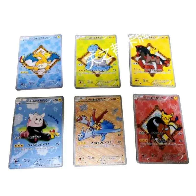 Pokemon PTCG Japanese Version Self Made Classic Single Flat Cards Lapras Charizard Pikachu Game Anime Collection Cards Gift Toys