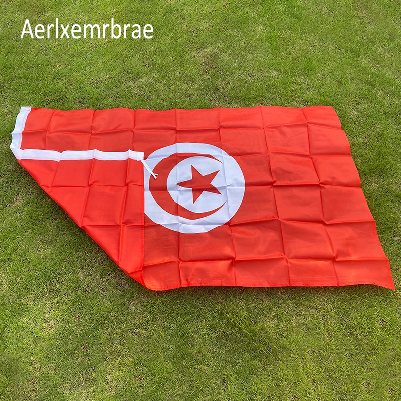 aerlxemrbrae flag Tunisia Flag NEW 90x150cm Tunisian Flag 100% Polyester 3x5ft Flag of Tunisia