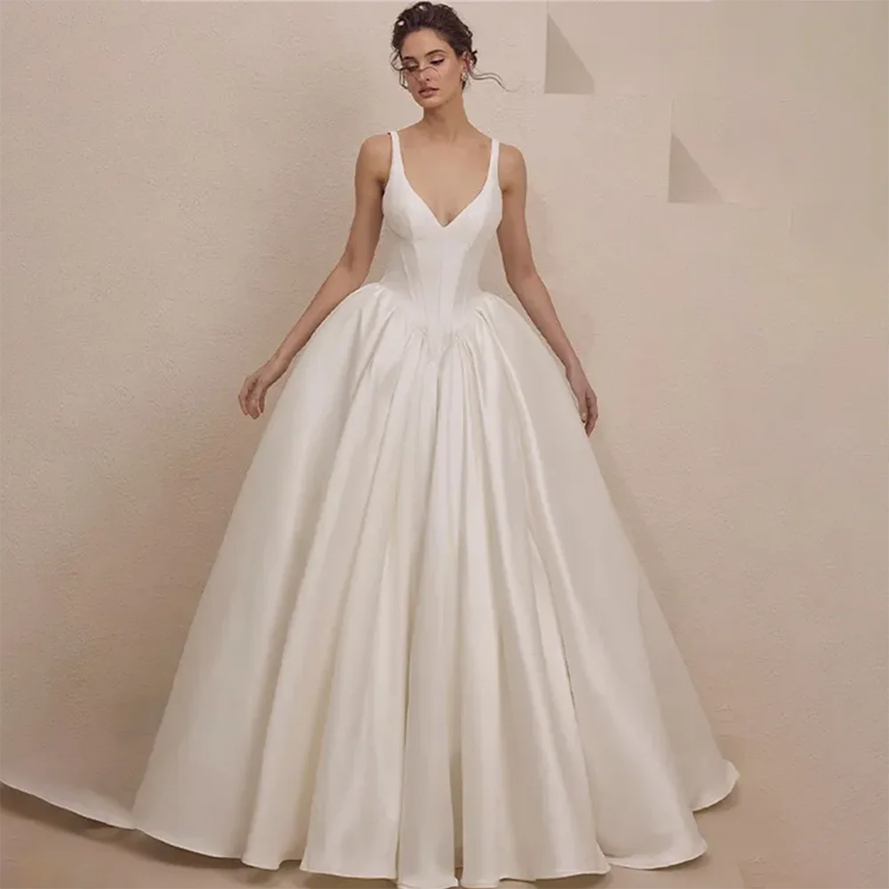 

Wedding Dress 2026 New Bride Dresses Bridal Gowns Sleeveless Spaghetti Strap Sweetheart Neck A-Line Pleated Exquisite Bride Gown