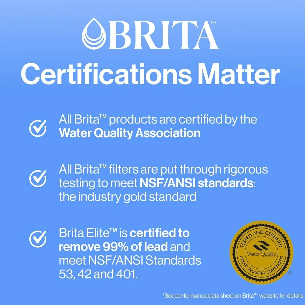 موزع مياه بريتا ألترا ماكس كبير مع فلتر قياسي خالٍ من مادة BPA يقلل من كادميوم النحاس وشوائب الزئبق، يدوم لمدة شهرين #5