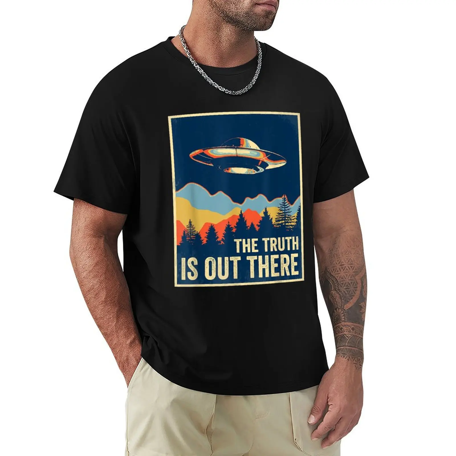 The Truth Is Out There T-shirt rétro vintage UFO à manches courtes décontracté pour festival