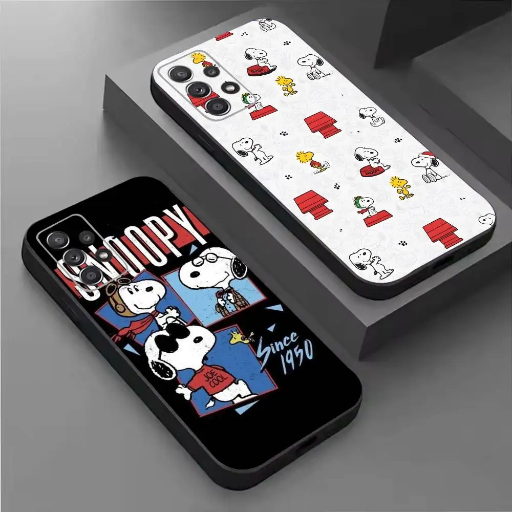 Cool  S-Snoopy-y Soft Black Phone Case for Samsung  S26,25,24,21,22,21,20,10,9,8,7,6Ultra,Plus,Fe, Lite