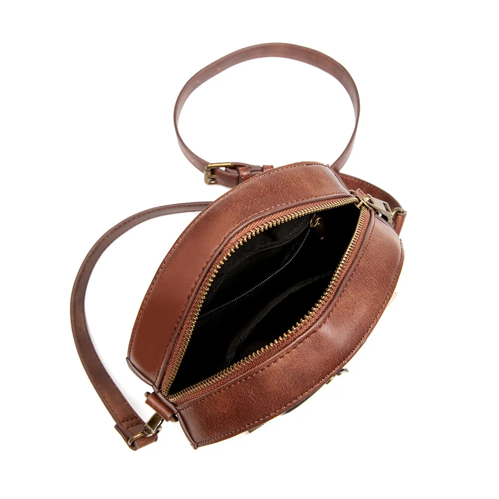 Women PU Handbags Clock Bag Genuine Work Steampunk Style Purse Chain Shoulder Bag Handicraft Art Simulation Retro Crossbody Bags