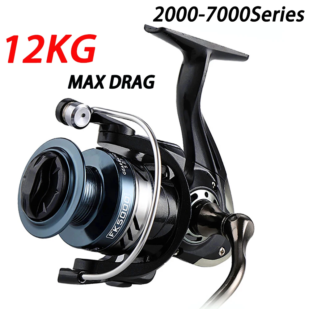 Сверхлегкая рыболовная спиннинговая катушка 5,2:1/4,7:1, рыболовная катушка, металлическая катушка для морской пресноводной ловли карпа, катушка FK2000-7000 Сверхлегкая рыболовная спиннинговая катушка 5,2:1/4,7:1, рыболовная катушка, металлическая катушка для морской пресноводной ловли карпа, катушка FK2000-7000