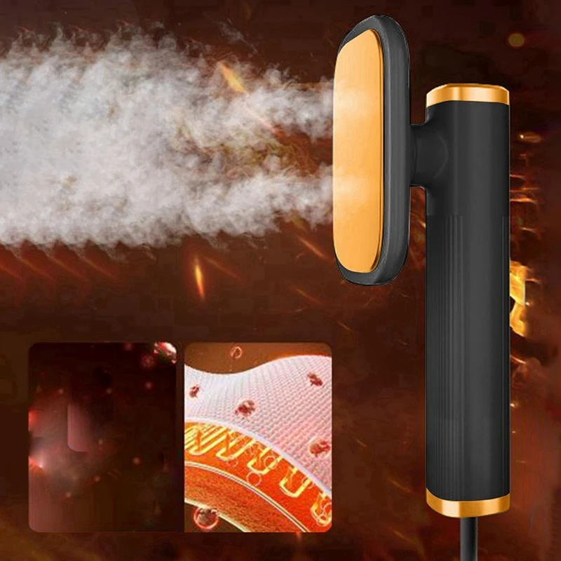 A01V-2X باخرة محمولة للسفر للملابس مكواة بخار صغيرة 180 ° مكواة بخار محمولة قابلة للدوران للملابس القماشية باللون الأسود