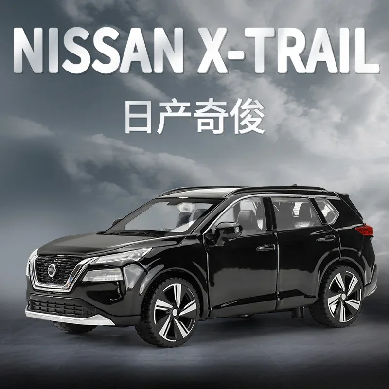 Nissan X-TRAIL SUV 1:32, modelo de aleación de Metal fundido a presión de alta simulación, sonido de coche, luz, colección extraíble, juguetes para niños, regalos
