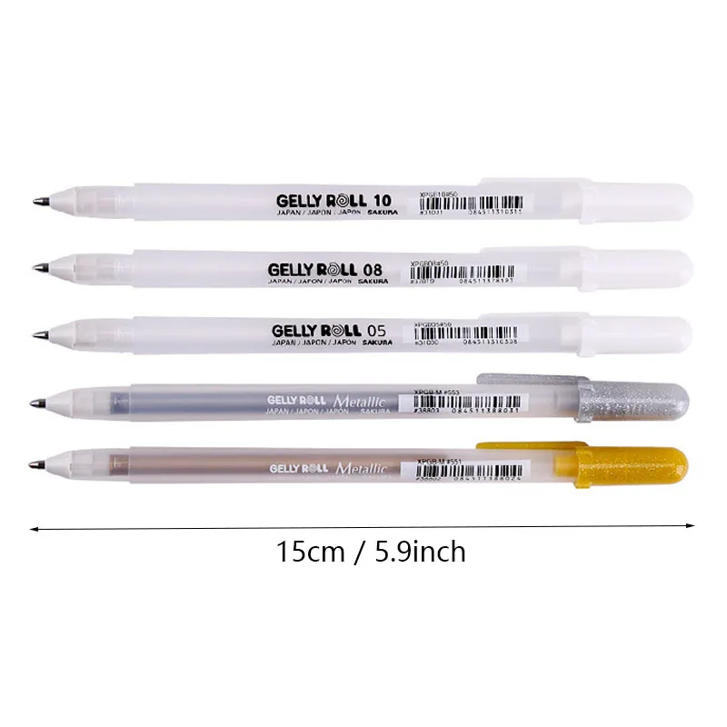 Imagem -06 - Sakura Gelly Rolo Gel Pen Gold Silver Highlighter Marker Manga Pen Art Supplies Papelaria Japonês 0.5 0.8 1.0 mm Pcs Set