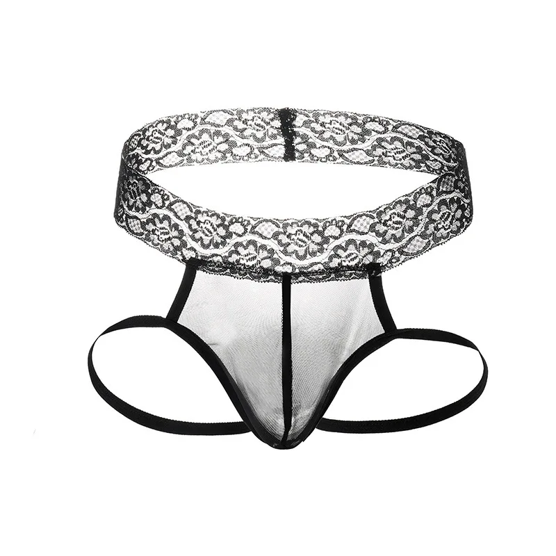 

Men's Lace Thong Pocket Lingerie Low Rise G-Rope Briefs Panties Backless Panties Sexy Lingerie G-Belt Panties