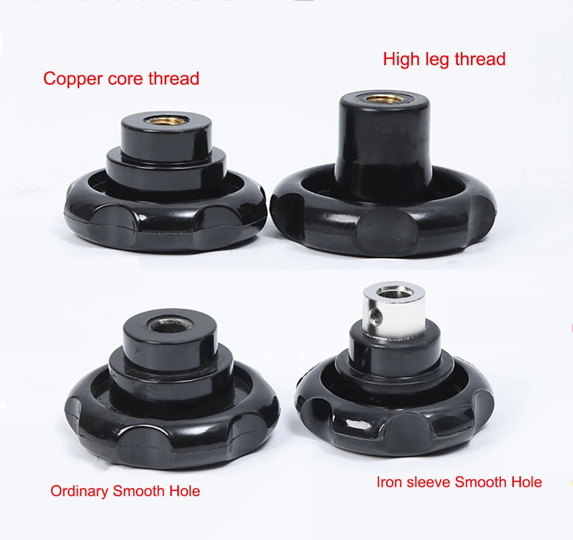 Imagem -04 - Bakelite Rodada Corrugado Handwheel Machine Tool Lidar com Six-star Onda Roda Mão Apertar Porcas Cnc Impressora 3d M8-m12 Pcs