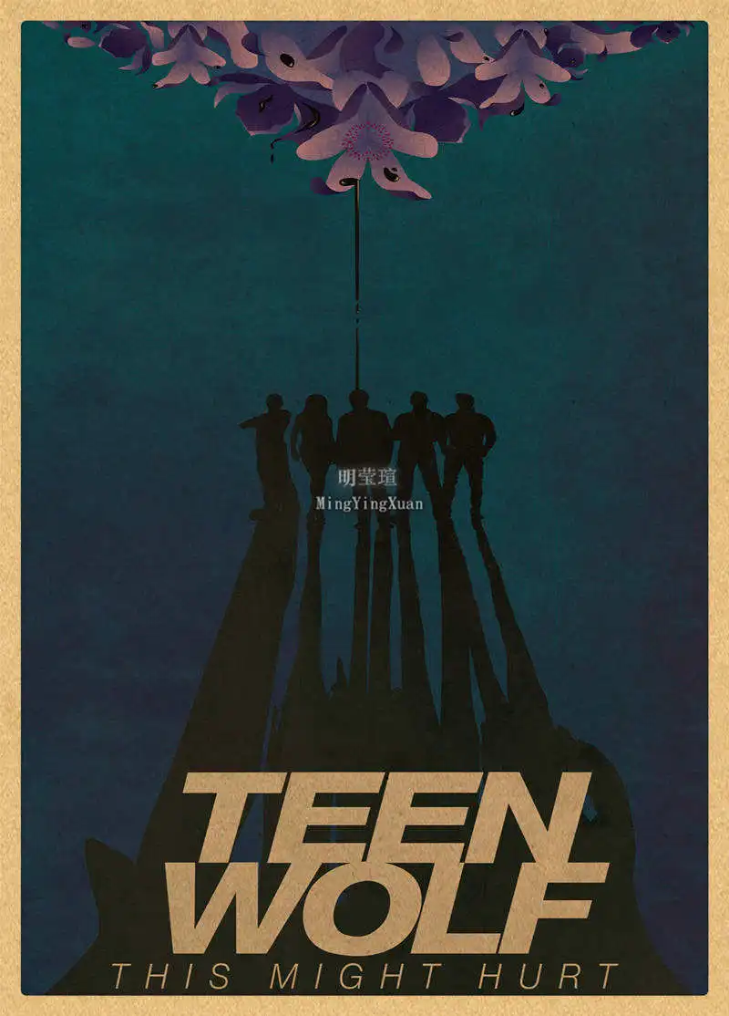 خمر في سن المراهقة الذئب المشارك الفيلم التلفزيون ريترو كرافت ورقة يطبع هدية خمر غرفة المنزل سينما نادي ديكور الجمالية الفن طلاء جدران