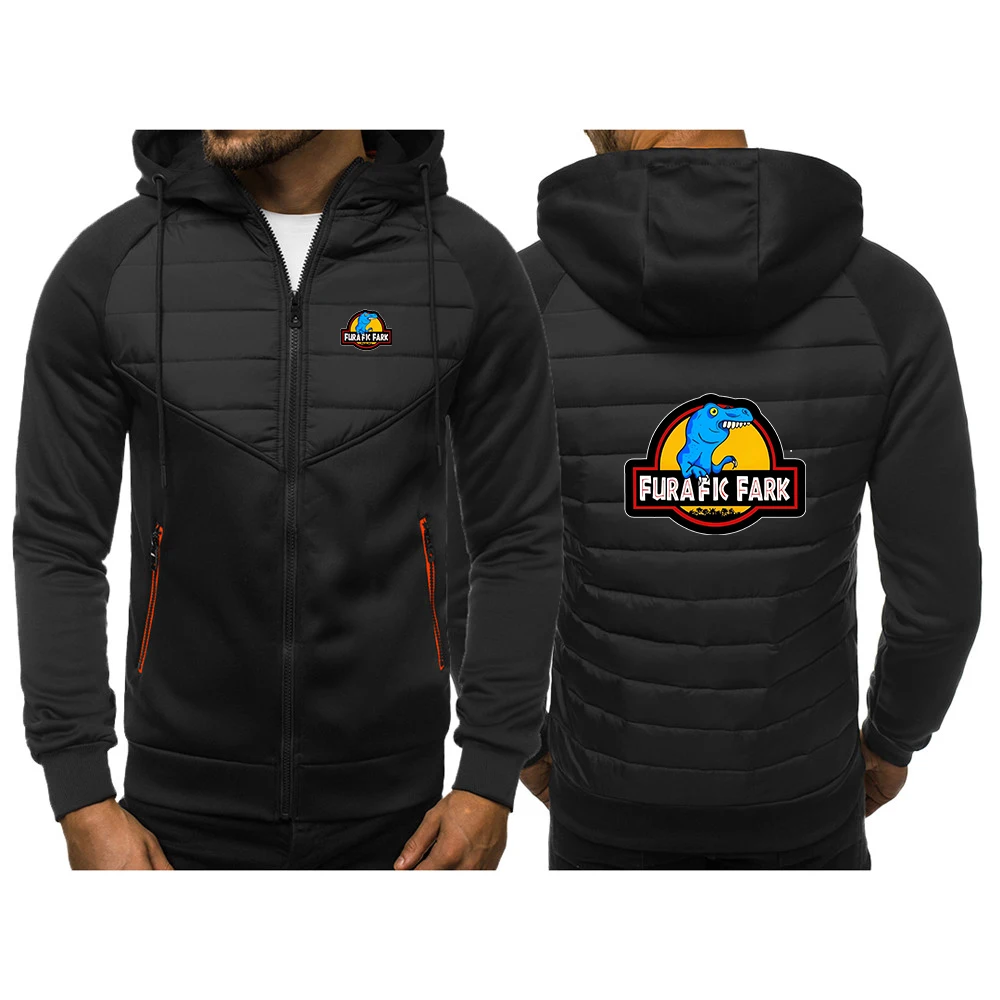 Furafic Fark Print 2025 Spring Autumn Men's New Three-color Cotton Sweatshirts Long Sleeve Fashion Zipper Jacket Hoodie