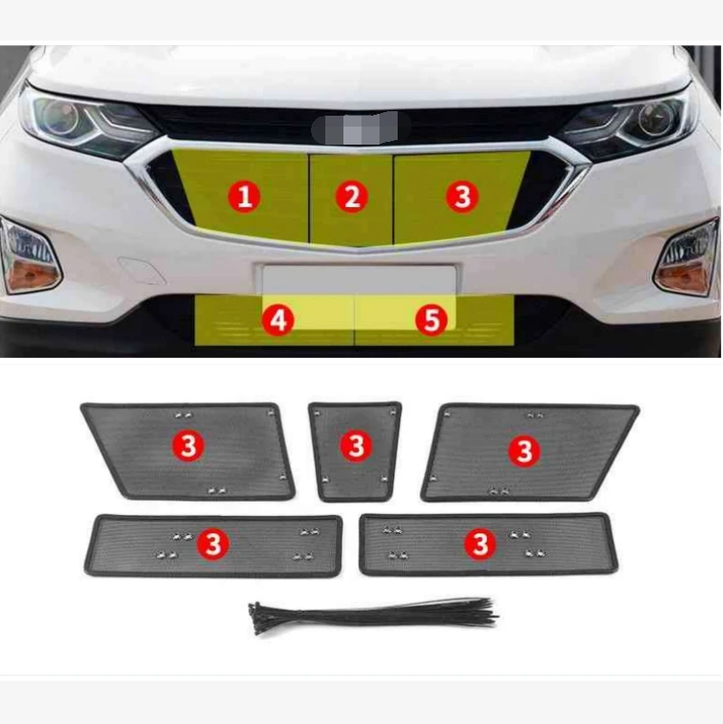 

Mesh Grille Grill Insert Net Anti-mosquito Dust Cover Trim Bumper Plate For Chevrolet Equinox 2017 2018 2019 2020 Accessories