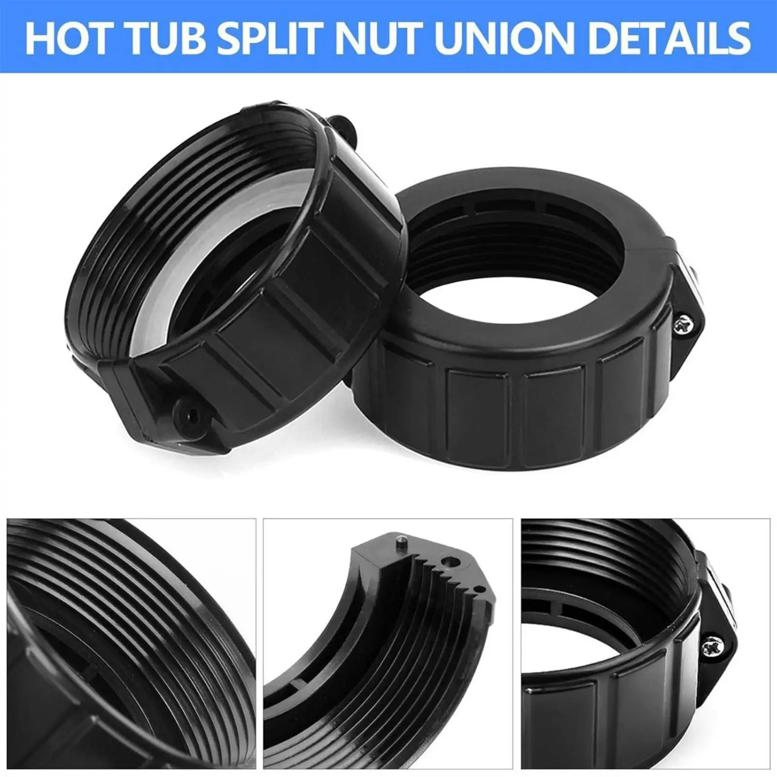 

Разъемная гайка для спа-нагревателя, 2-дюймовый разъем для нагревателя гидромассажной ванны, герметичные запасные части для ремонта утечек воды, домашних работников, профессионалов