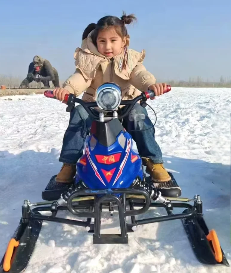 

800W Kids Electric Snowmobile 3-Speed Adjustable Touring Outdoor Snow Vehicle With Shock-Absorbing Design Enhanced Stability