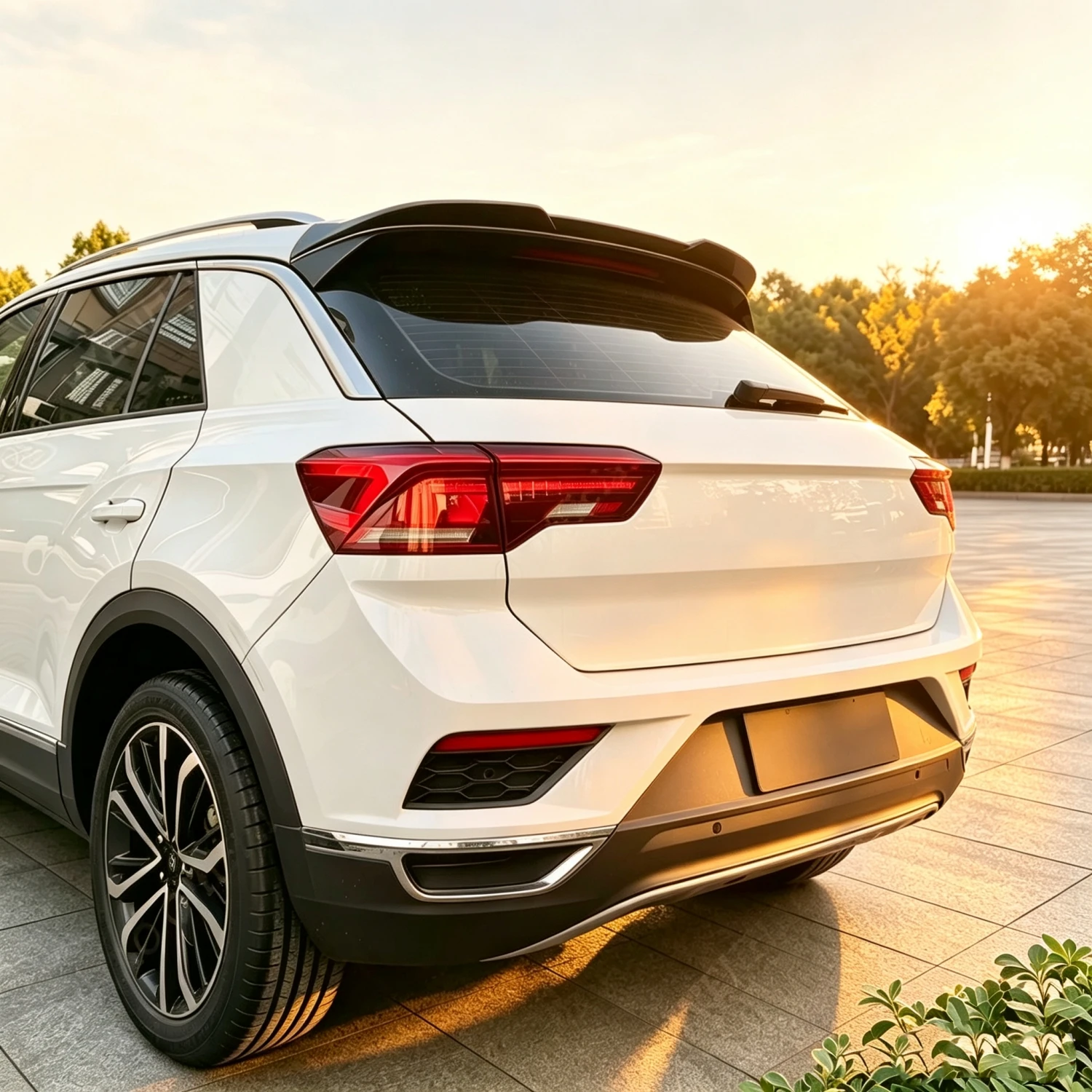 ABS Gloss Black Car Rear Roof Spoiler Wings For VW T-ROC MK1 A11 TSI TDI R R-line SUV 2017-2024 Tuning Spoiler Caps Bodykits
