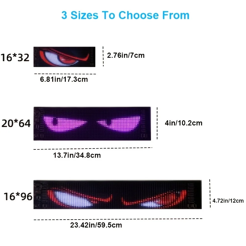 アプリ制御のデビルアイライト付き車用LEDサイン、USB電源、バーの装飾、コンサートの雰囲気、店舗サインに最適