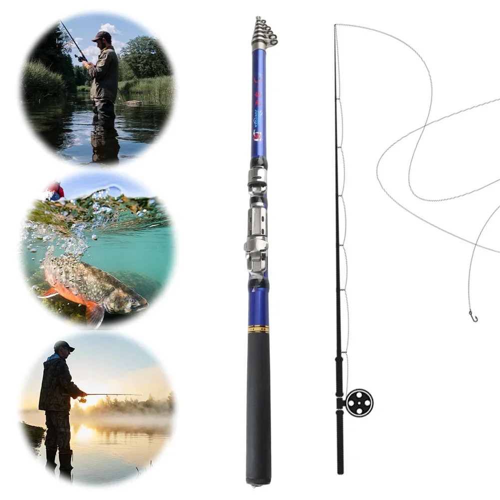 تلسكوبي الصيد رود الغزل الصيد رود المحمولة للطي قصبة صيد خشبية صغيرة طوف القطب لخزان بركة الشاطئ الصيد #2