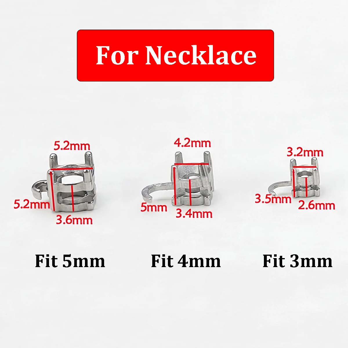 10PCS Stainless Steel Tennis Necklace Bracelet Empty Claw Setting Connectors for Rhinestones Base Claw Crystal Stones Holder