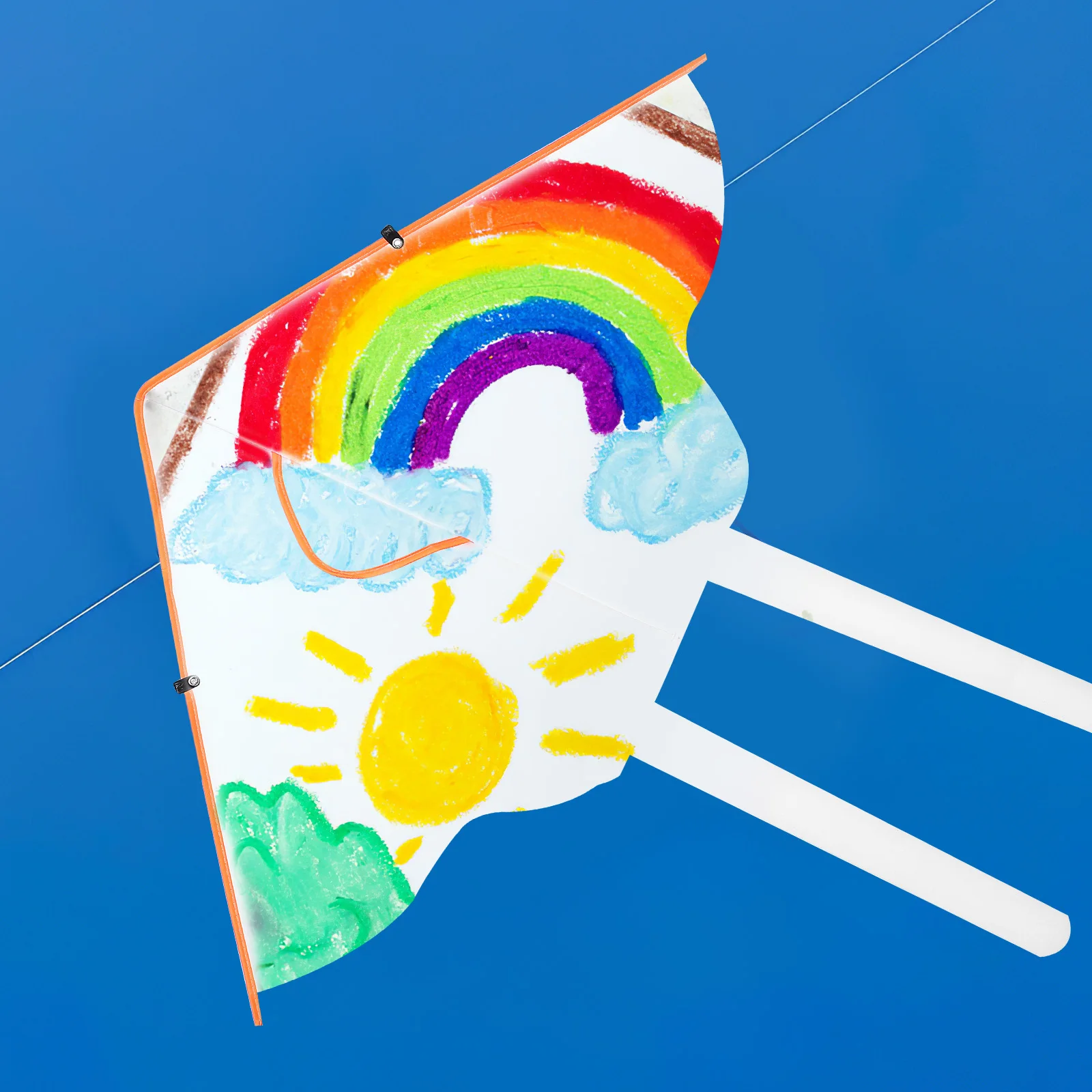 1 set 1 Set Diy Making Kit Unpainted Flying Kite With Acrylic Paints Brushes Kids Graffiti Diy Painting Outdoor