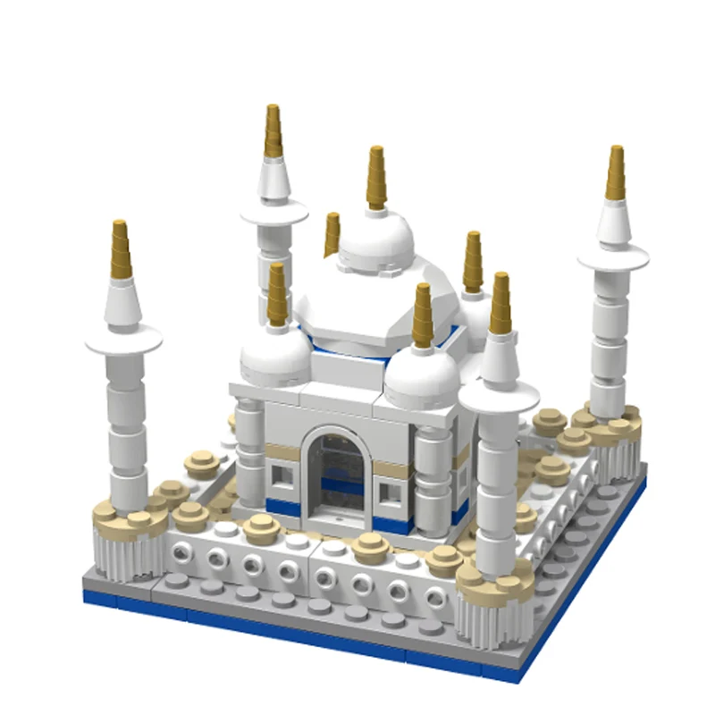 스트리트 뷰 모델 MOC 빌딩 블록 미니 타지마할 건축 모듈형 기술 어린이 휴일 선물 조립 장난감 세트