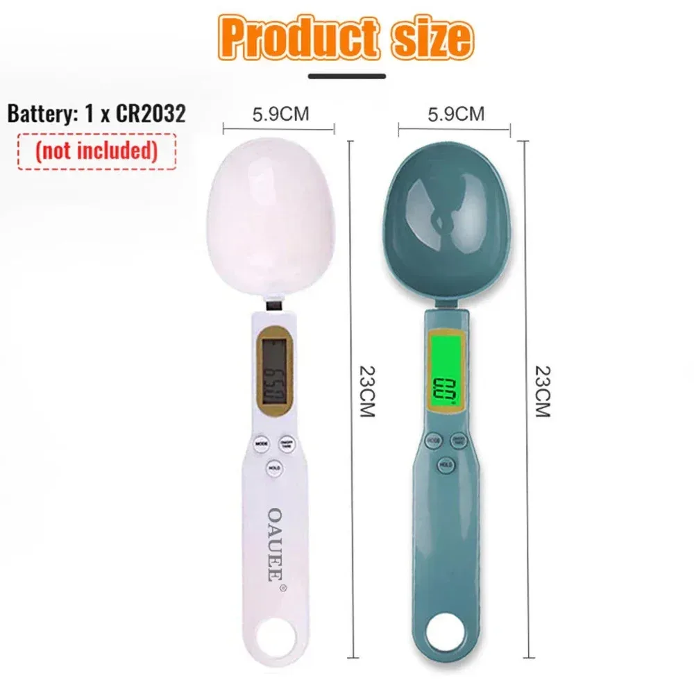 Mini báscula Digital de cuchara para cocina, balanza electrónica LCD para alimentos, 0,1-500g, herramienta de cocina para medir el peso para leche y café