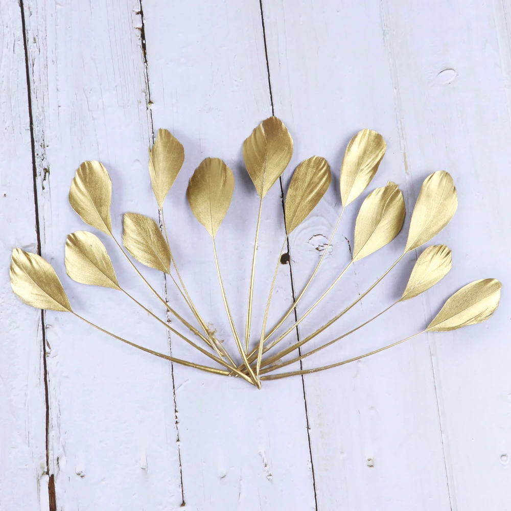 10pcs Gold Silver Goose Feather Natural Swan Plumes for Golden Feathers Table Centerpieces Wedding Party Decoration