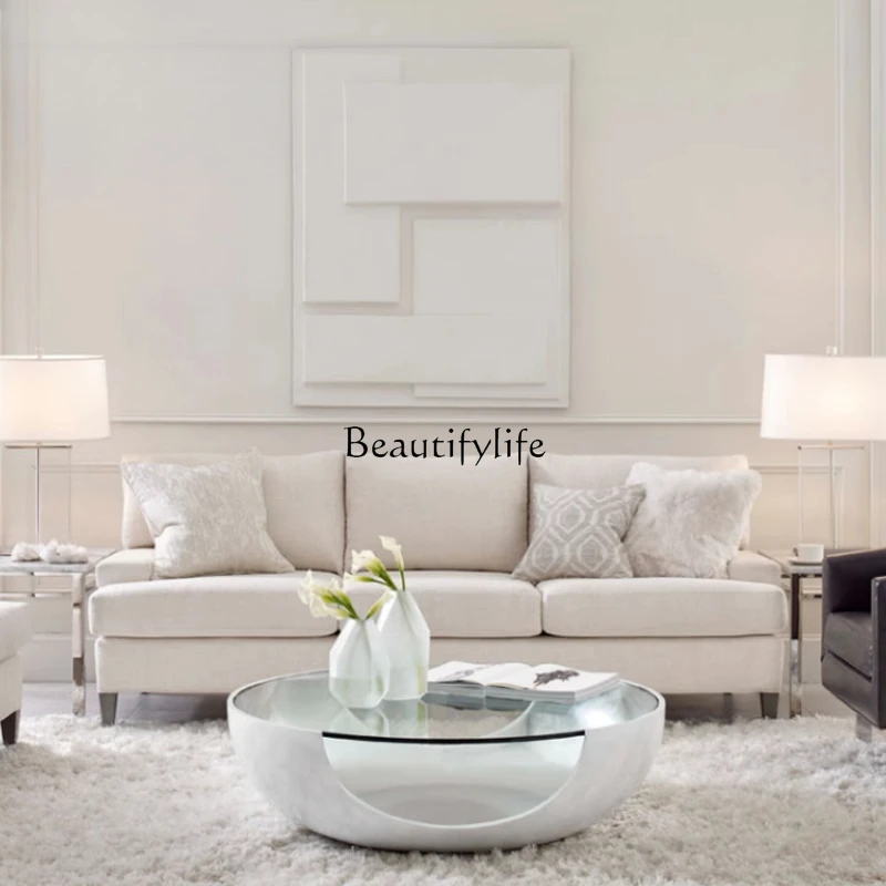 طاولة قهوة شفافة مستديرة من LJYsimple، شقة صغيرة، شخصية عصرية لغرفة المعيشة، وعاء زجاجي، كونترتوب صغير مبتكر #5