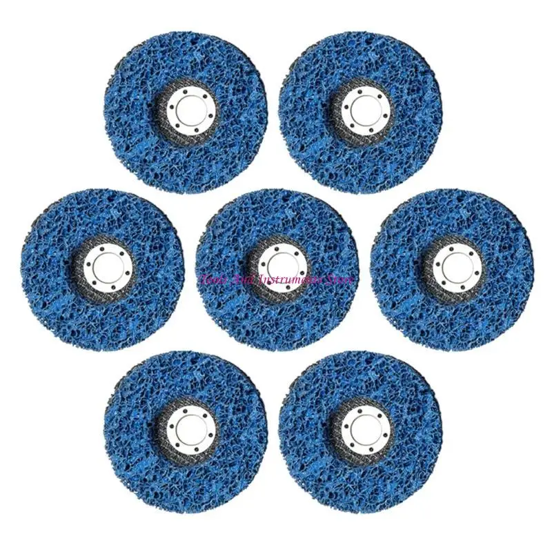 7 pezzi Ruote lucidanti in nylon Dischi abrasivi adatti a efficienti pulizia auto per pulizia della ruggine Rusting C7AC