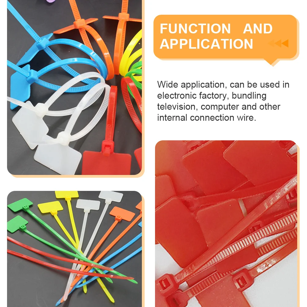 

500pcs Cable Label Ties Nylon Fastening Cable Organizer Wire Cord Management Straps Label Mark Tags For Electronics Factory