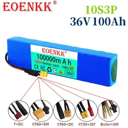 EOENKK 36V 100ah 18650 lithium battery 10s3p 100000mah 1000w 42V electric scooter power battery with battery pack