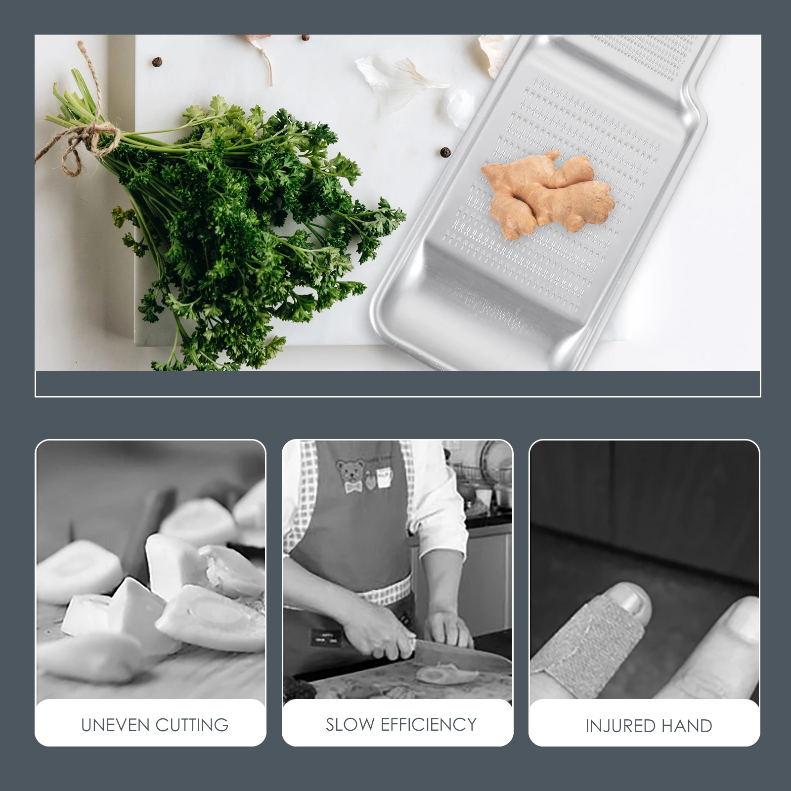 

Alipis 1pc Aluminum Ginger Garlic Grater Vegetable Slicer Chopper Lemon Zester Fruit Shredder Kitchen Tool