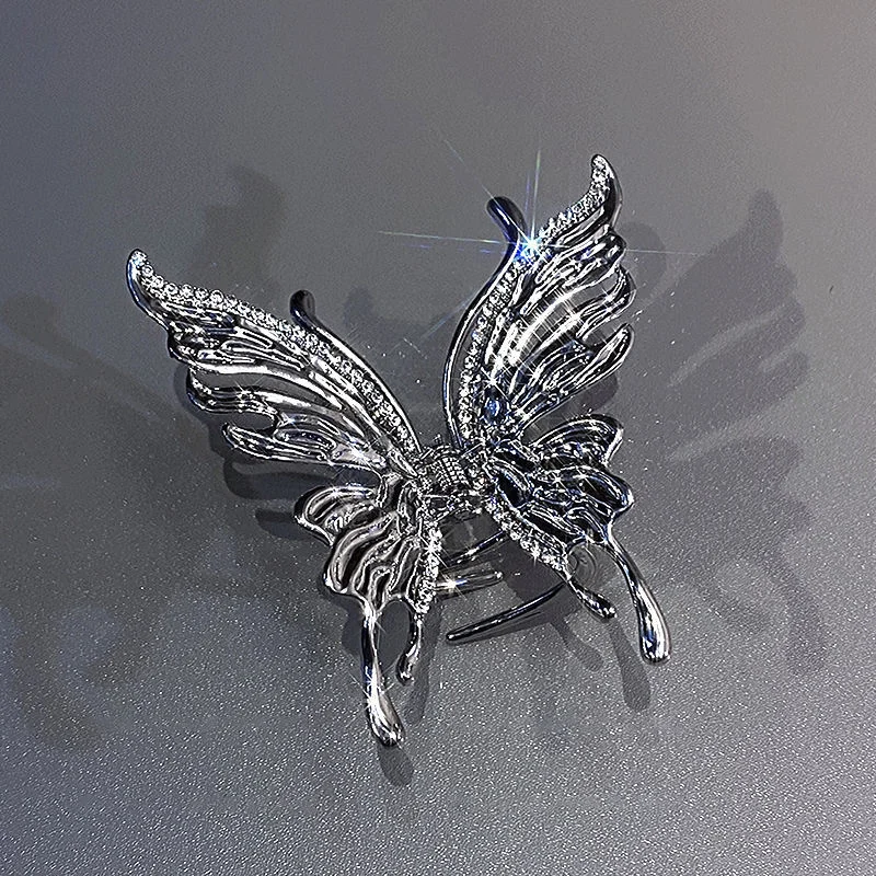 Metal Butterfly Large Grab Clip Female Summer Premium Feeling Back of Head Shark Clip Hair Clip High-end Exquisite Clip Headwear