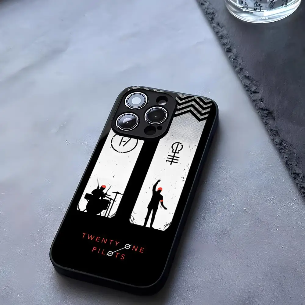 Twenty One Pilots Vidro Temperado para iPhone, 13, 14, 16, 12, 15, 11 Pro Max, Plus, Mini, X, XR, SE, 2020