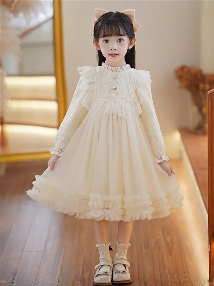 Girls\' dress Spring and Autumn New Baby lace net Yarn Cake skirt Rabbit princess dress