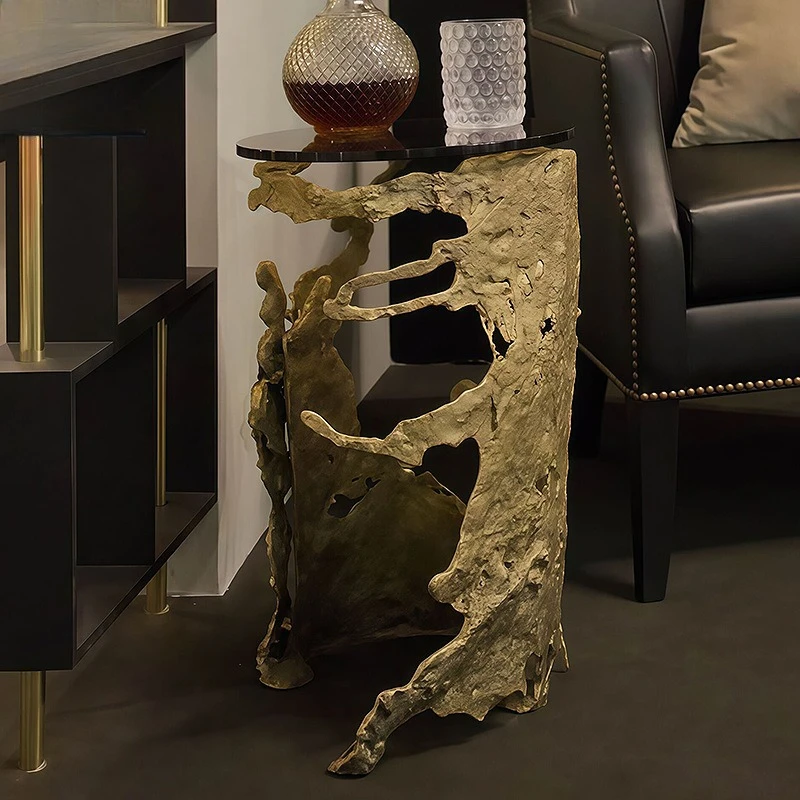 Mansion villa living room sofa next to the high-end corner table