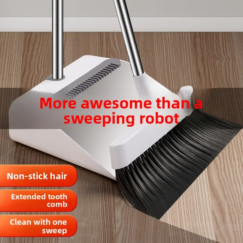 

Набор для уборки: метла с мягкой щетиной и совок, комбинированный инструмент для домашней уборки, не прилипающий к волосам, для подметания и удаления воды, для уборки пола