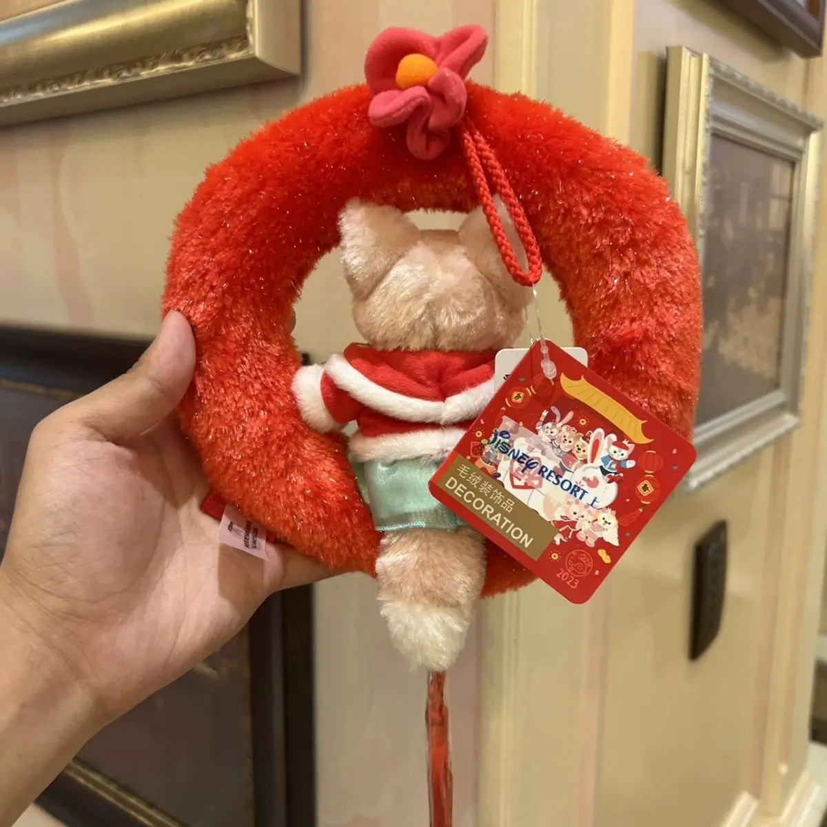 Disney Original LinaBell Cartoon Plush New Year Hanging Decorations Christmas Door Hanging Wreaths Room Decorations