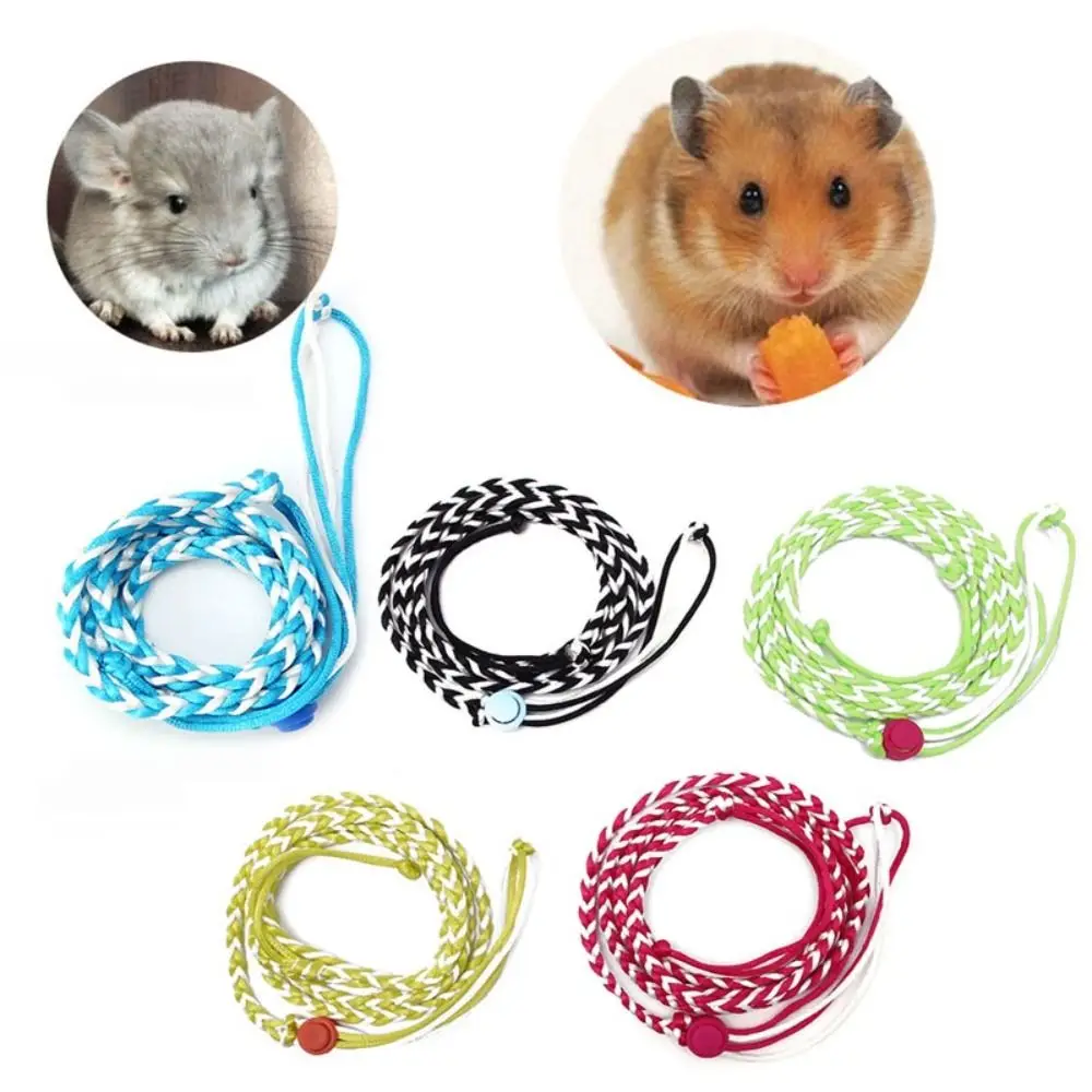 New Adjustable Pet Hamster Leash Nylon 1.4m Walking Leash Rabbit Collar Leash Rat Mouse Hamster