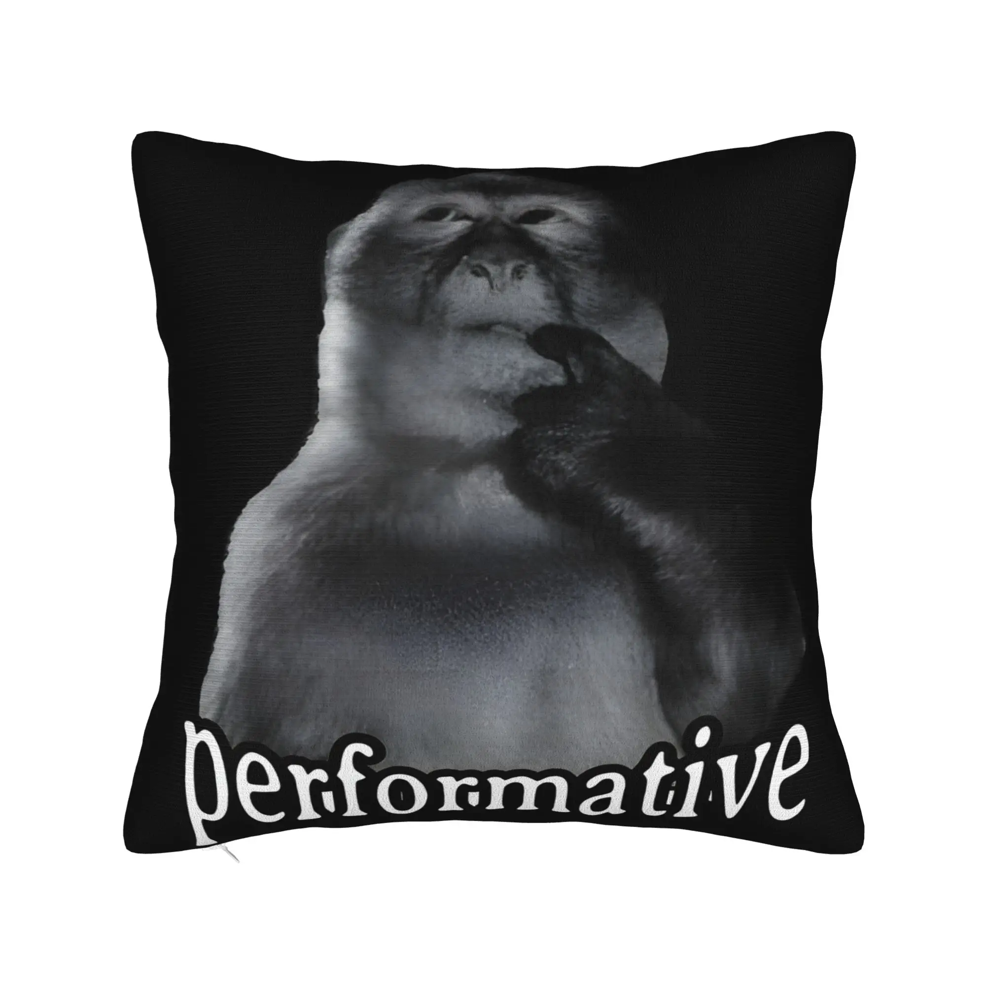 Decorative Pillowcases Thinking Monkey Meme  Accessories Home  Pillow Case Cover Zippered Multi-Size