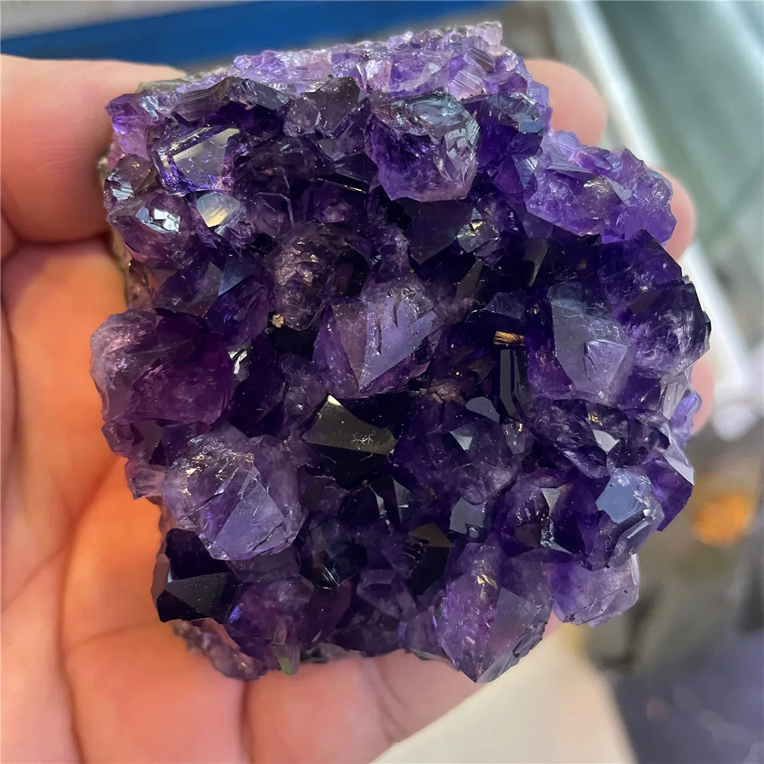 100-300g Good Quality Natural Real Amethyst Cluster Block Raw Purple Crystal Bulk Stones Teeth Healing Balance House Decoration