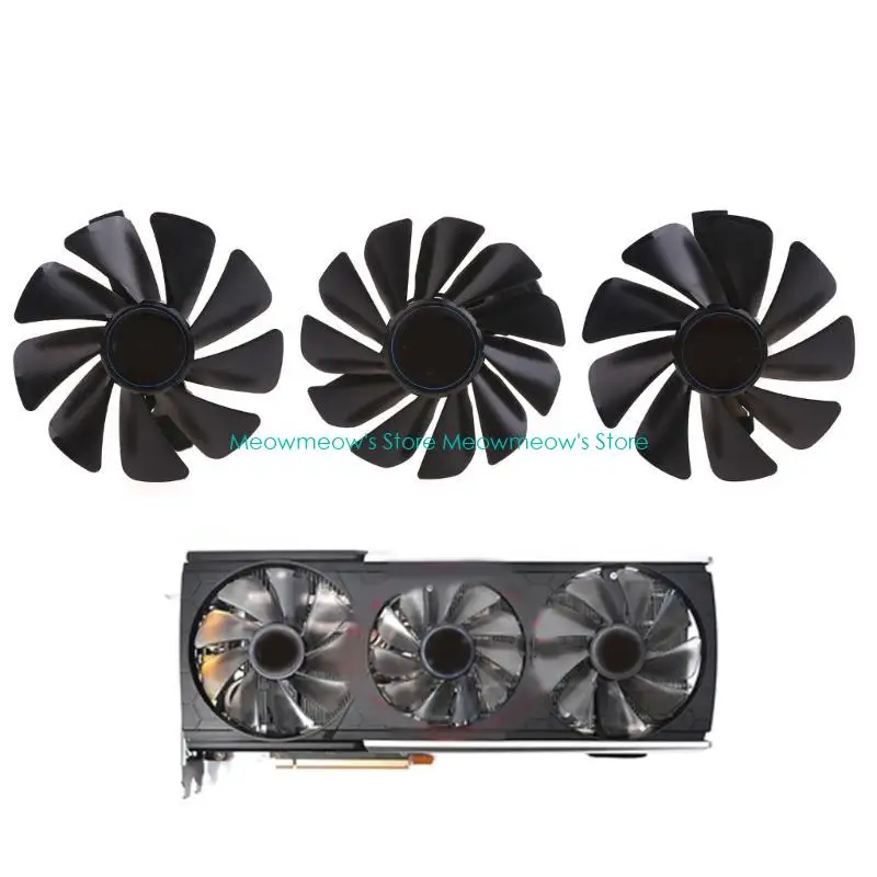 

W91A 1/3 шт. 95/85 мм FD10015M12D 6-контактный вентилятор для видеокарты RX 5700XT RX5700