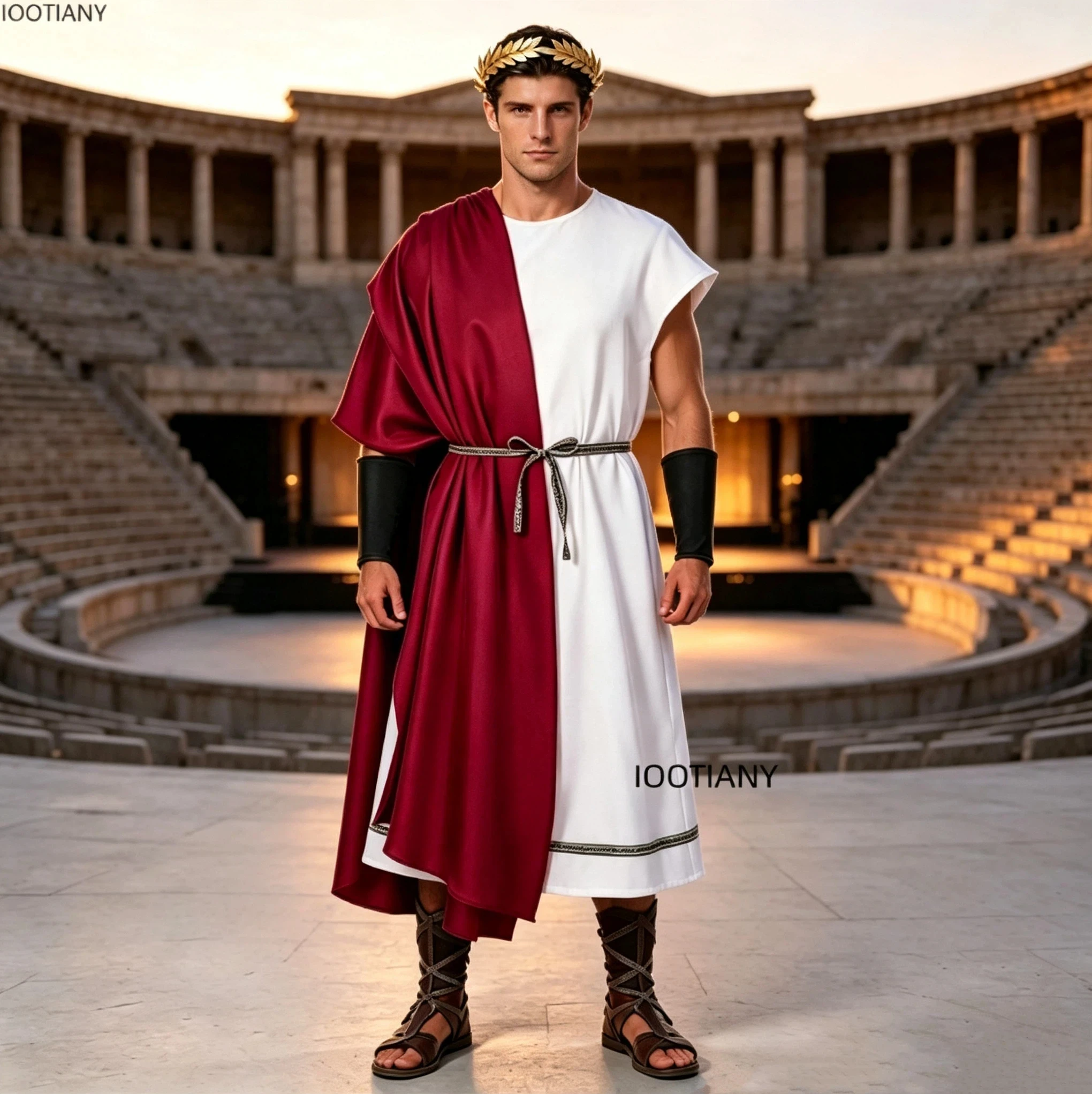 Costume Grec Antique Homme avec Ceinture et Brassards – photo 2
