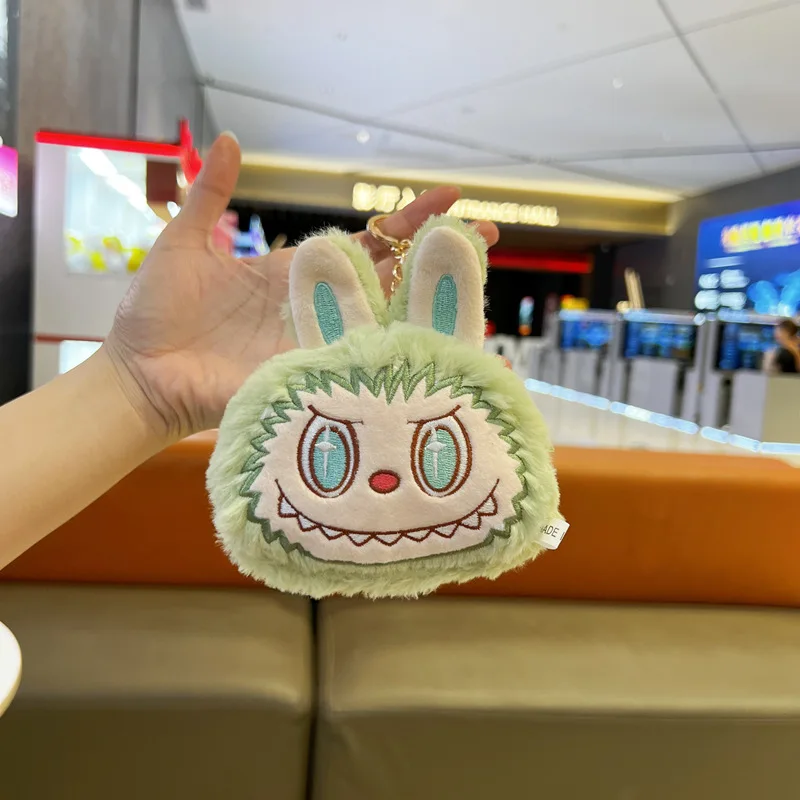 Lisa Same New Labubu Wallet Kawaii Children Plush Bag Cartoon Cute The Monsters Bag Student Leisure Portable Bag Gift