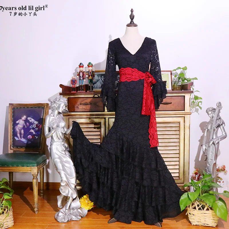 Vestido de baile español vestido de Flamenco ropa mujer DTT28